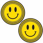 DMC Smiley Platter Slipmats (pair, yellow on black)