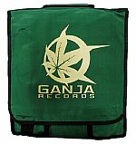 Ganja Record Bag (green with gold logo print. Holds approx 40 records. Contains carry handle, single shoulder strap and 3 pockets)