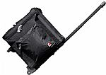 Odyssey Padded Trolley Box Bag (black) (holds 100 12"s, retractable handle, wide wheel bearings for smooth transportation, large zippered front pocket for headphones and mobile phones)