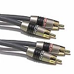 Monster Standard Interlink 300 MKII RCA Phono (RCA) Stereo Audio Interconnect Cable (2 metres) (dual solid-core centre conductors, 6-cut turbine 24k gold-plated contacts)