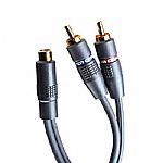 Monster Junior Audio Y-Adapter Cable (female RCA (phono) to 2 male RCA (phono) adaptor cable) Audio Interconnect Cable (15 cm) (black)