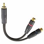 Monster Junior Audio Y-Adapter Cable (male RCA (phono) to 2 female RCA (phono) adaptor cable) Audio Interconnect Cable (15cm length) (black)