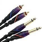 Monster DJ Cable (2 meters RCA (phono) to 1/4 inch jack) (24k gold-plated, heavy duty moulded connectors)