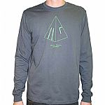 Mental Groove Long Sleeve T-Shirt (grey with green logo)