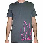 Delon & Dalcan T-Shirt (asphalt grey with pink logo)