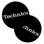 DMC Technics Classic Slipmats (black with white logo, pair)