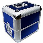 Kam Pro Style Professional Record Box 50/50 (Blue) (holds 80 records, hinged removable lid, rubber feet, lockable butterfly catches)