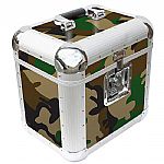 Kam Pro Style Professional Record Box 25/75 (Camo) (holds 80 records, hinged removable lid, rubber feet, lockable butterfly catches)