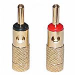 Banana Plugs (2 pack) (black & red brass plugs connect speaker wire to amps, receivers, speakers etc.)