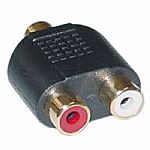 Double Adapter Phono (RCA)  Plug (pair of female phono (RCA) to female phono (RCA) plugs) (black)