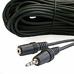 3.5mm (mini jack) Stereo Audio Extension Cable (15 metres) (male to female 3.5mm (mini-jack) stereo cable) (black)