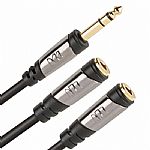 Monster Cablelinks Y Adapter (1/4 inch stereo male to pair of 1/4 inch mono female)