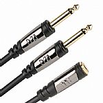 Monster Cablelinks Y Adapter (1/4 inch stereo female to pair of 1/4 inch mono male)