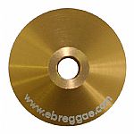 Spindle Adapter Center For Playing 45 RPM Records (gold aluminum, cone-shaped with www.ebreggae.com text lasered on)