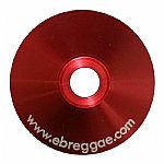 Spindle Adapter Center For Playing 45 RPM Records (red aluminum, cone-shaped with www.ebreggae.com text lasered on)