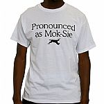 Moxie T-shirt (white with black "Pronounced As Mok-Sie" print)