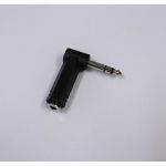 QTX Right Angle Adaptor Plug Single Male 1/4" (6.35mm) Stereo Jack Plug To Single Female 1/4" (6.35mm) Stereo Jack Socket