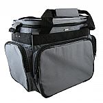 Agenda Carry 8 Box Record Bag (grey) (heavy duty 600D polyester ripstop/PVC fabric shell, toughened rubber corner rotectors, high density 1 inch thick EPE foam padding & PU board & reinforcement, 60 inch extra long detachable & adjustable shoulder strap)