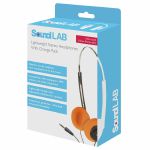 SoundLAB Retro Sony Walkman Style Stereo Headphones With Orange Pads (black)