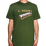 El Rockers T-shirt (olive with orange, brown & white design)
