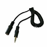 3.5mm Coiled Stereo Audio Extension Cable (black, 1.2m)