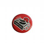 Mukatsuku Button Badge Size Fridge Magnet (red)