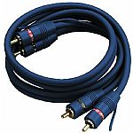Monacor AC-080/BL Male To Male Stereo Phono (RCA) Cable With Ground Wire (0.8m, blue)