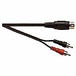 Electrovision 5 Pin Male DIN Plug To 2 x Male RCA Phono Plugs (1.2m, black)