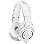Audio Technica ATH-M50X DJ?Studio Headphones (white, includes interchangeable straight & coiled cables)