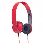 Sound LAB Slim Profile Folding Stereo Headphones (red)