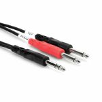 Hosa STP203 Dual 1/4" TS Jack to 1/4" TRS Jack Insert Cable (3m, black)