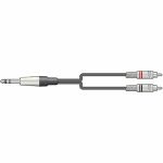 Chord 6.3mm TRS Jack Plug To 2x RCA Plugs Cable (1.5m)