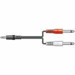 AV Link 3.5mm Stereo Mini Jack To 2 x 6.3mm Mono Jack Audio Cable (1.2m)