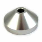 Spindle Adapter Center For Playing 45 RPM Records (silver aluminium, cone shaped)