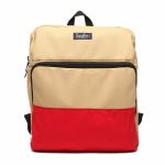 Tucker & Bloom Canvas Rhodes Laptop & Record DJ Backpack (tan & red)