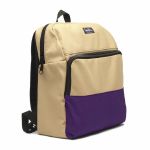 Tucker & Bloom Canvas Rhodes Laptop & Record DJ Backpack (tan & purple)