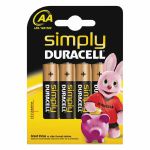 Duracell AA Simply Alkaline Batteries (pack of 4)