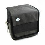 Mukatsuku Records Are Our Friends 7 Inch 45 Record Bag (charcoal with embossed vintage black leather patch, holds up to 80 x 7'' singles) (Juno Exclusive)