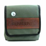 Mukatsuku Records Are Our Friends 7 Inch 45 Record Bag (olive green with embossed vintage brown leather patch, holds up to 80 x 7'' singles) (Juno Exclusive)