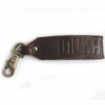 Mukatsuku Records Vintage Leather Embossed Keyring With Metal Fob (Juno exclusive)