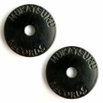 Mukatsuku Branded Bespoke Black Mukatsuku 45 RPM Centre Hole Turntable Adapters For Playing Dinked 7 Inch Records (pair) *Juno Exclusive*