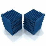 EQ Acoustics Classic Wedge 30 Acoustic Foam Soundproofing Tile (electric blue, pack of 16 tiles)