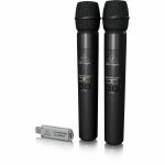 Behringer Ultralink ULM202 USB High Performance 2.4 GHz Digital Wireless System With 2 Handheld Microphones & Dual Mode USB Receiver