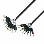 Adam Hall 8 x XLR Male To 8 x 6.3mm Jack Stereo Multicore Cable Loom (3.0m)