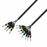 Adam Hall 4 x 6.3mm Jack Stereo To 8 x 6.3mm Jack Mono Multicore Cable Loom (5.0m)