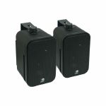 E Audio 3.5" Mini Speakers With Brackets (black, pair)