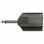 Electrovision 6.35mm Mono Jack Plug To 2 x 6.35mm Mono Jack Sockets Adapter