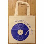 Always Playing Vinyl Tote Bag (blue ink)