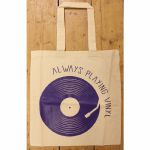 Always Playing Vinyl Tote Bag (purple ink)