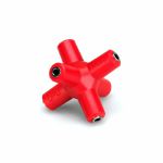 Hosa 3.5mm Connectors Knucklebones 1 To 5 Signal Splitter (red, single)